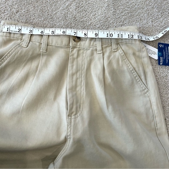 NWT Arizona Women Junior Wide Leg Khaki Tan Pants Sz 0 Classic Pocket Uniform - Picture 9 of 12